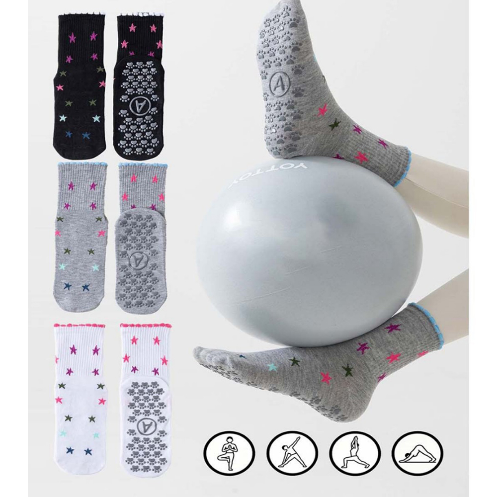 Pilates Yoga Gifts - Trendige Bunte Sterne Yoga-Socken Niedliche Katzenpfoten