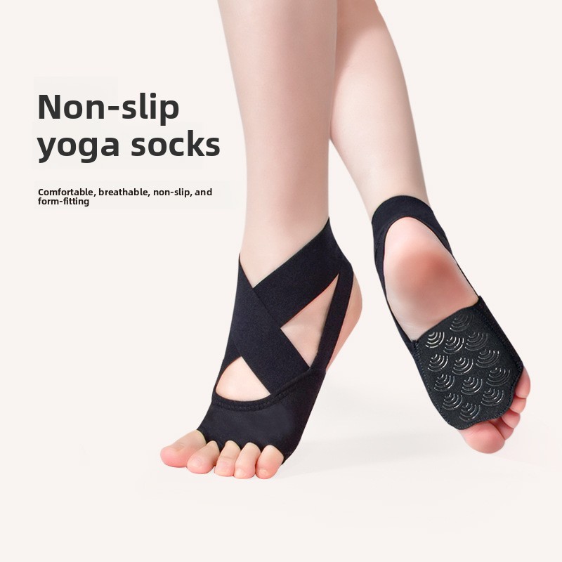 Pilates Yoga Footwear - Grip Yoga-Socken mit offenen Zehen –