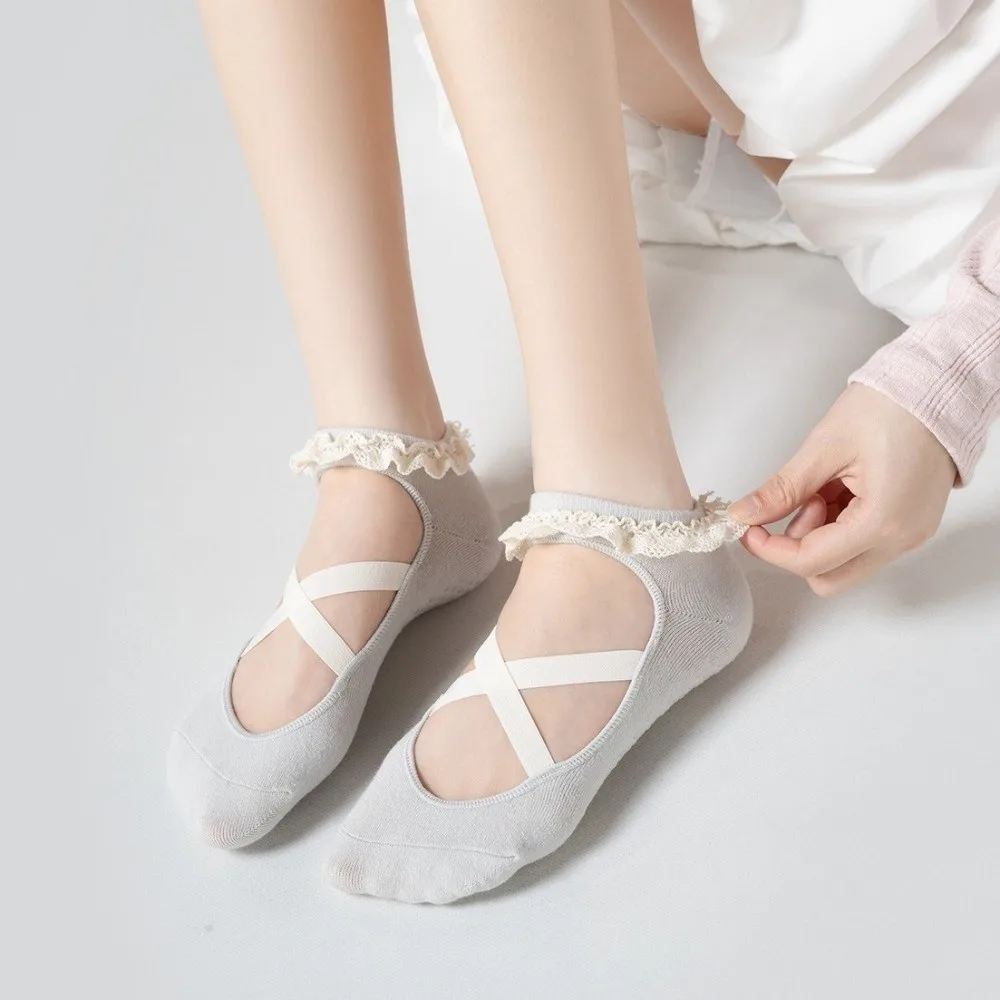 Pilates Yoga Gifts - Geschenke Rutschfeste Yoga-Socken mit Kreuzriemen und