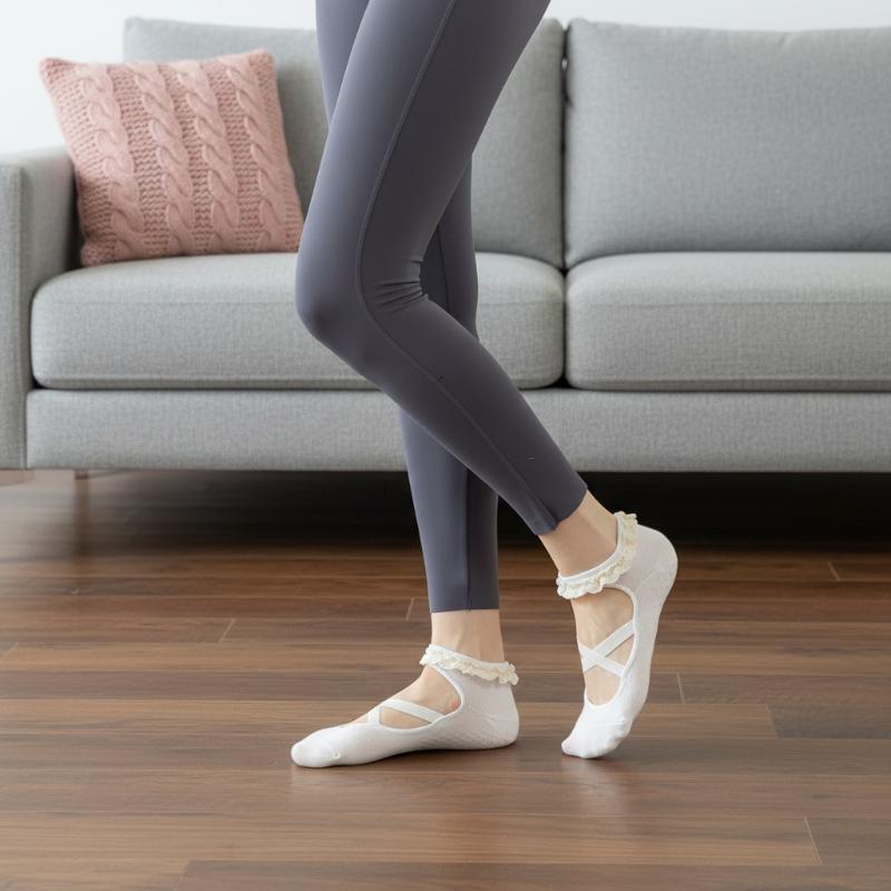 Pilates Yoga &A - 1 Paar Niedliche Spitzen-Pilates-Socken für Damen,