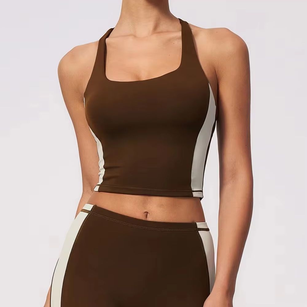 Damen Neckholder-Top mit Farbb – Pilates Yoga Logo Bewertung und Preis