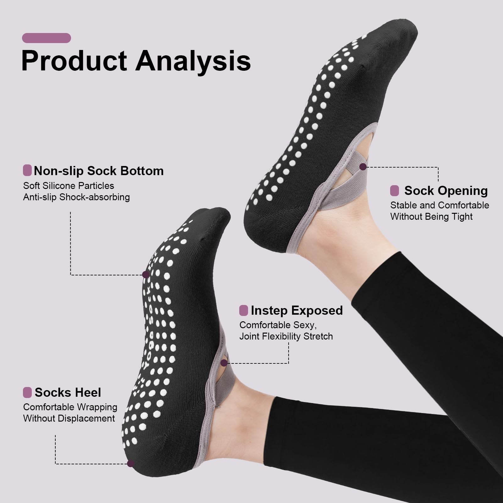 4er-Pack Damen-Pilates-Socken, – Pilates Yoga Kit Bewertung und Preis