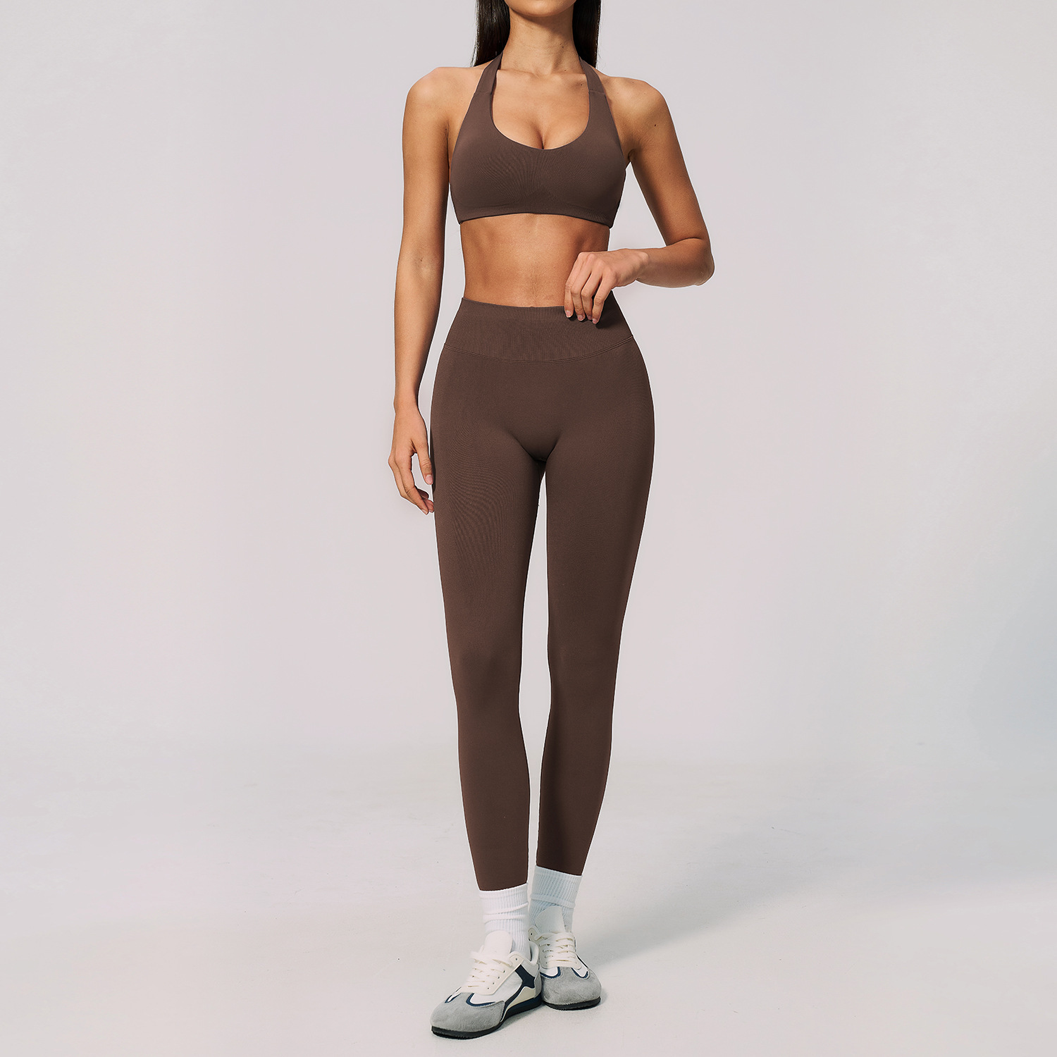 Nahtloses geripptes 2-teiliges – Pilates Yoga Logo Bewertung und Preis
