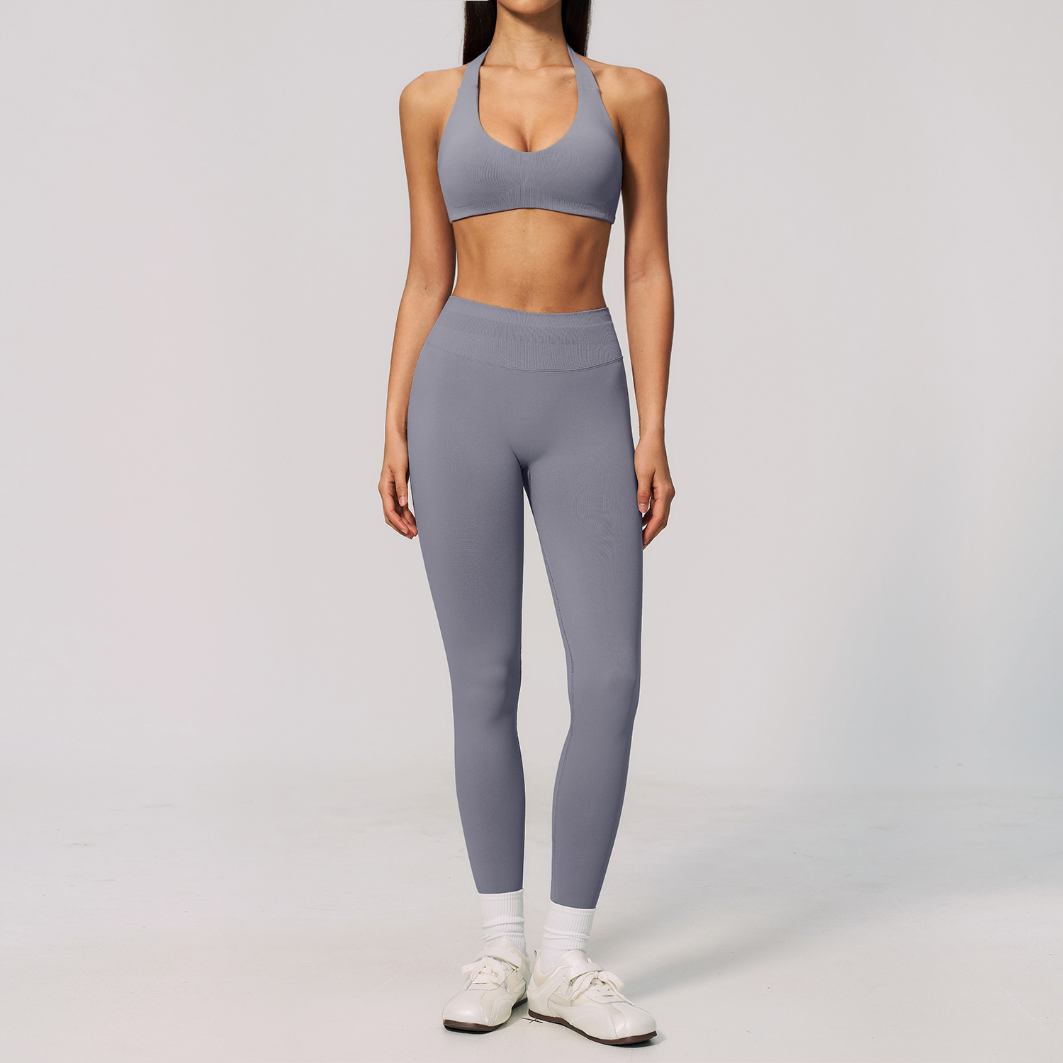 Nahtloses geripptes 2-teiliges – Pilates Yoga Logo Bewertung und Preis