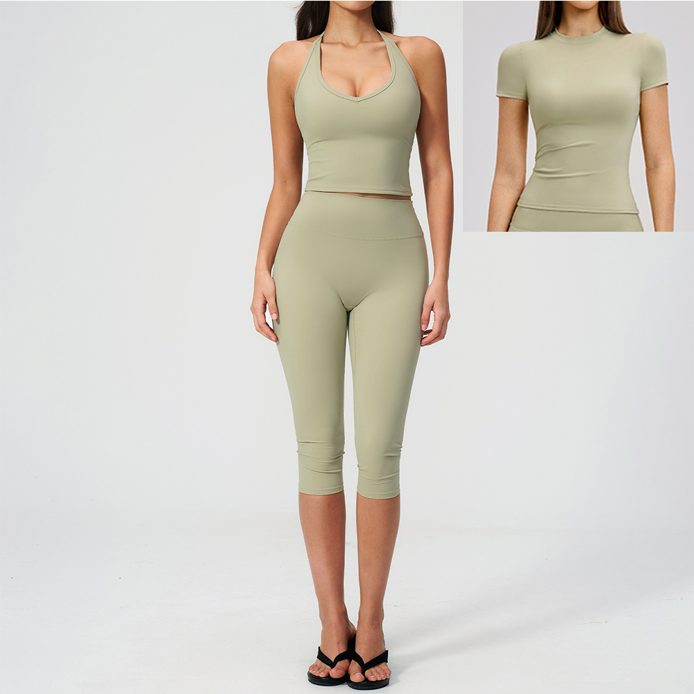 Damen Neckholder-Set mit Raffu – Pilates Yoga Logo Bewertung und Preis